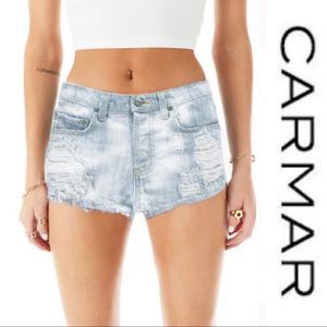 Carmar Distress Low Rise Denim Shorts